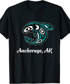 Anchorage Alaska Native American Tribal Orca Killer Whale T-Shirt