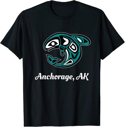 Anchorage Alaska Native American Tribal Orca Killer Whale T-Shirt