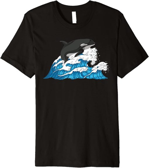 Killer Whale Lover Waves Ocean Animal Orca Premium T-Shirt