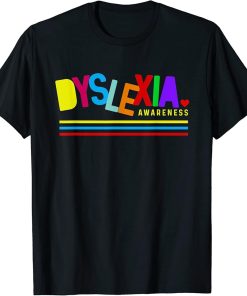 Multi Color Dyslexia Awareness T-Shirt