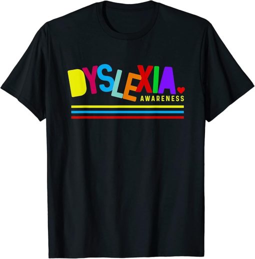 Multi Color Dyslexia Awareness T-Shirt