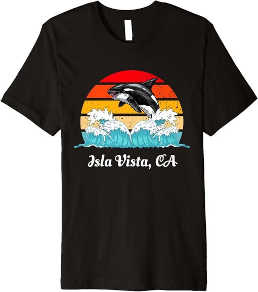 Vintage Isla Vista CA Distressed Orca Killer Whale Art Premium T-Shirt