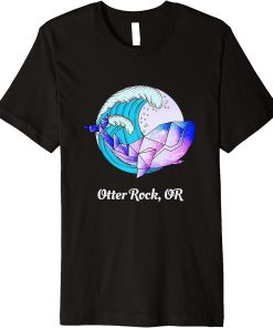 Otter Rock OR Japanese Paint Geometric Orca Killer Whale Premium T-Shirt